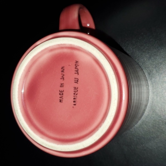 2 JAPANESE PINK Mauve Ombre horizontal lined mug cup mugs cups - Picture 4 of 8